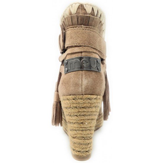MOU Eskimo Jute wedge belt and buckles suede Cam - Mujer - Maskezapatos