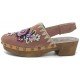 MOU Wood Suede Back Strap and Flower  - Mujer - Maskezapatos