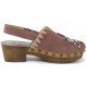 MOU Wood Suede Back Strap and Flower  - Mujer - Maskezapatos