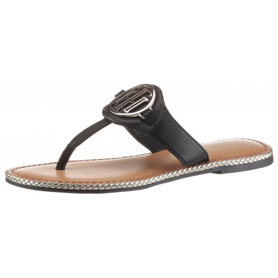 Tommy Hilfiger Essential Leather Flat Sandal FW0FW05620 BDS - Mujer - Maskezapatos