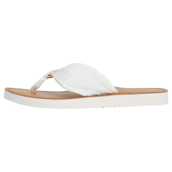 Tommy Hilfiger Chanclas planas con tiras fruncidas Elevated FW0FW06985YBL - Mujer - Maskezapatos